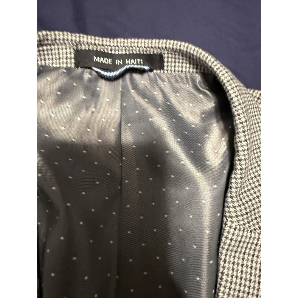 Tommy Hilfiger 46L Blazer Black White Houndstooth Sports Coat 2 Button Classic - Picture 3 of 11